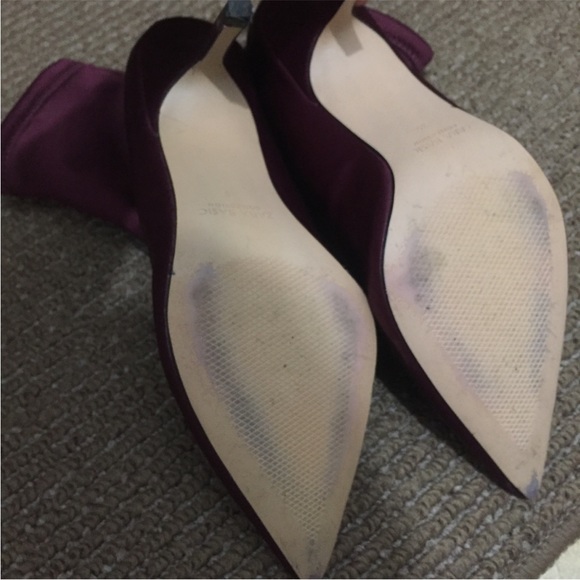 Zara Fuchsia Mid-Heel Silk Ankle Boots. - Picture 5 of 5